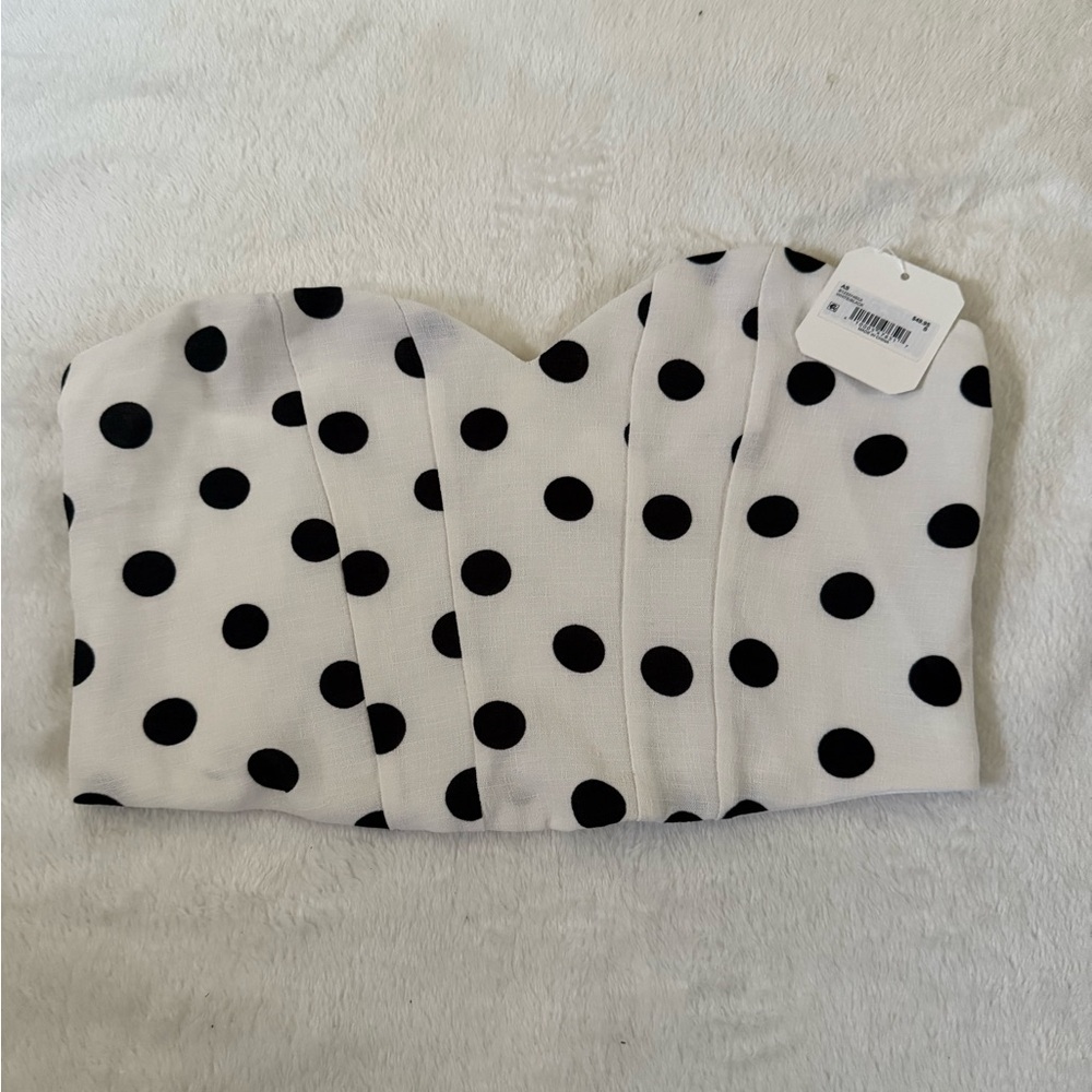Polka Dot Strapless Top